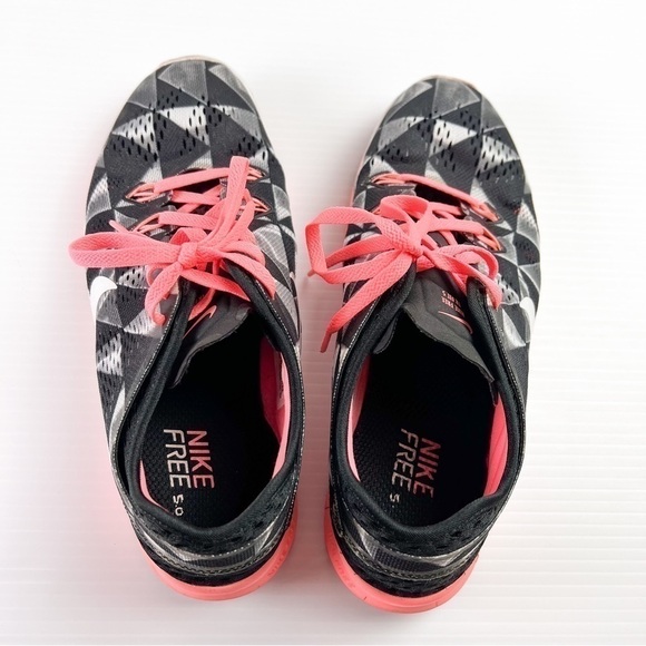 Nike Free 5.0 TR Fit 5 Print Black/White-Lava Glow womens size 8.5 - Picture 6 of 12
